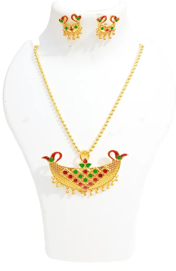 Assamese_Jewellery_Red_Green_Junbiri_Set_For_Women_&_Girl